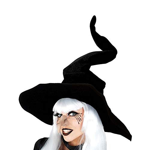 Dupung Wicked Witch Hat for Women Black Halloween Party Masquerade Cosplay Costume Accessory Adult