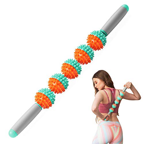 Fascia Massage Roller Sticks Foam Roller Physical Therapy Exercise Muscle Roller Sticks Deep Tissue Fascia Roller for Sore Muscles Massage Stick Roller for Back Neck Legs Travel