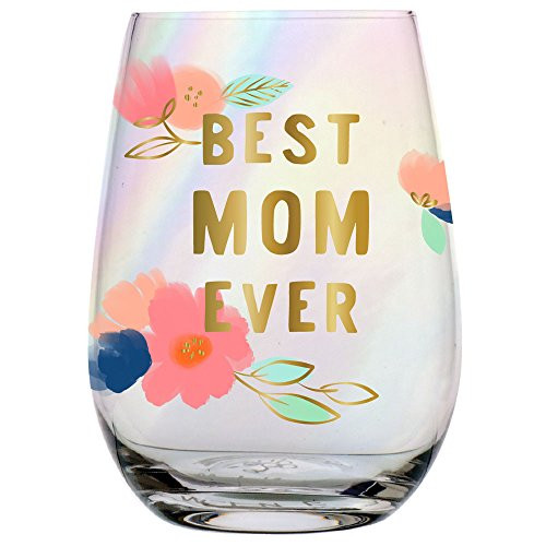 Slant 20 oz Stemless Wine Glass Best Mom Ever