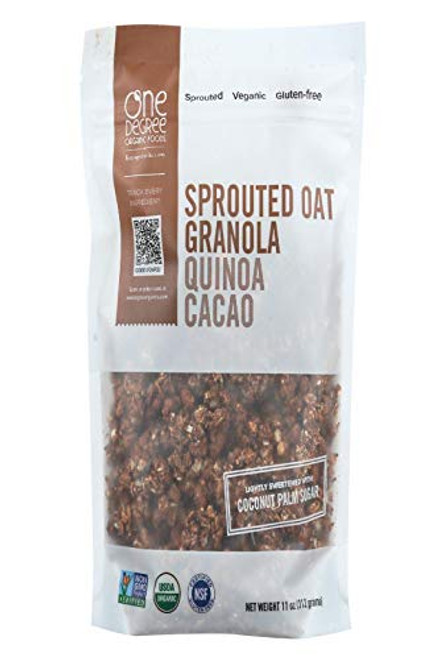 One Degree Organic Cacao Oat Quinoa Granola 11 Ounce  6 per case