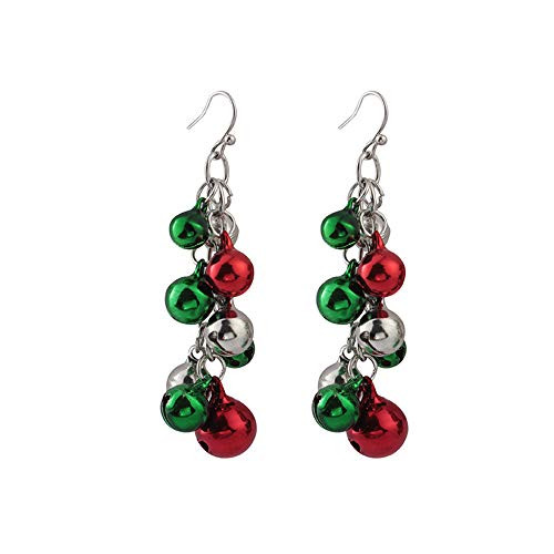 MAIDIEN Christmas Bell Hoop Earrings Christmas Jewelry Gift for Women Girls Cute Festive Earring Including Red Green Silver Jingle Bell Dangle MAIDIEN Christmas Bell Hoop Earrings Christmas Jewelry Gift for Women Girls Cute Festive Earring Including Red Green Silver Jingle Bell Dangle