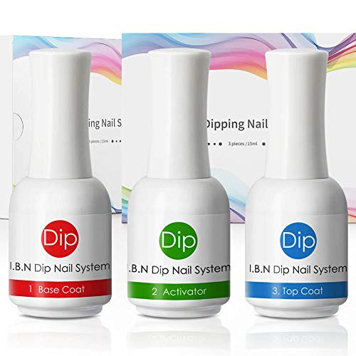 Dipping Powder Liquid Set 15ml Each Dip Powder Base Activator and Top Coat Long Lasting High Shine for Nail Technician Beginner Use