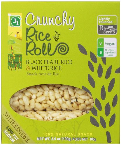 Jayone Crunchy Rice Rolls Black Pearl Rice and White Rice 35Ounce Packages Pack of 12