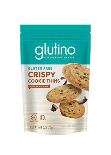 Glutino Gluten Free Crispy Cookie Thins Crunchy  Delightful Treat Chocolate Chip 6 Ounce