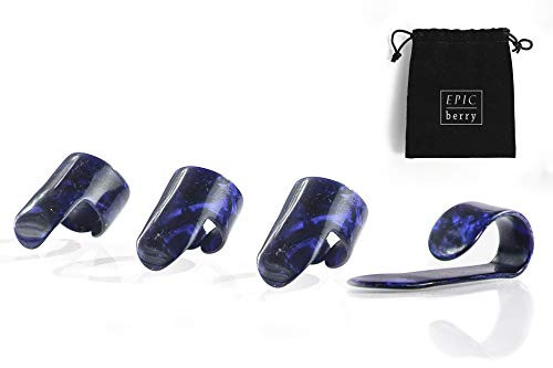 EPIC berry Thumb and Finger Picks  Medium Blue  Best for Fingerstyle Guitar Banjo or Ukulele Includes a Pouch