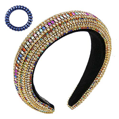 Rhinestone Velvet Padded Headbands For Women Bejewelled Crystal Wide Headband Hairband Sparkly and Comfortable Hair Hoops Hair Accessories for Wedding Party Rhinestone Velvet Padded Headbands For Women Bejewelled Crystal Wide Headband Hairband Sparkly and Comfortable Hair Hoops Hair Accessories for Wedding Party