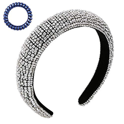 Rhinestone Headbands for Women Bejeweled Wide Velvet Padded Headband Hairband Super Sparkly and Comfortable Party Headwear Hair Hoops Hair Accessories for Womens Girls Rhinestone Headbands for Women Bejeweled Wide Velvet Padded Headband Hairband Super Sparkly and Comfortable Party Headwear Hair Hoops Hair Accessories for Womens Girls