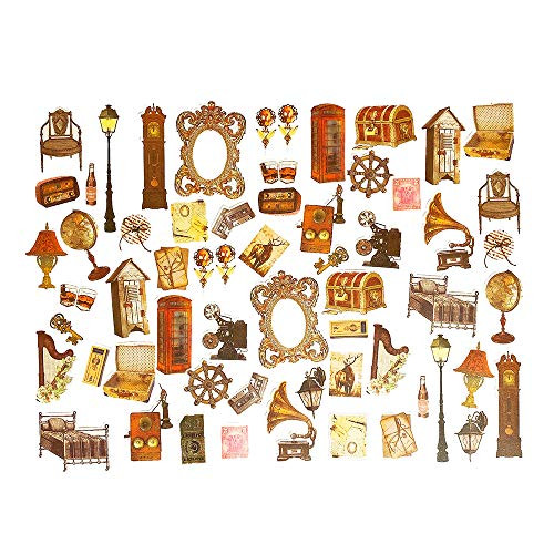 Vintage Stuff Scrapbook Stickers  Doraking 60PCS PeelOff DIY Vintage Decoration Nostalgia Washi Stickers for Scrapbook Decoration Notebooks Nostalgia