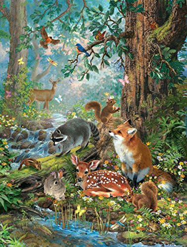 SunsOut Woodland Forest Friends 300 Piece Jigsaw Puzzle