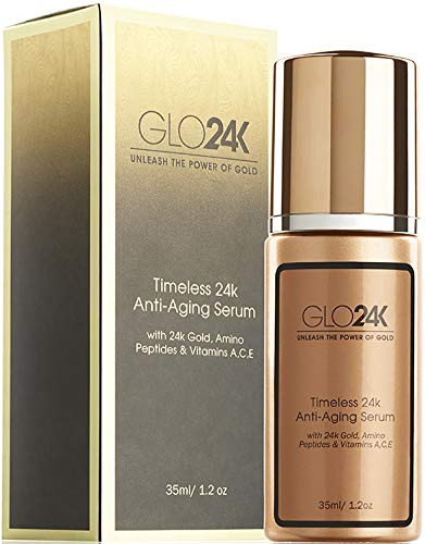 GLO24K Timeless Serum with 24k Gold Peptides and Vitamins ACE A Powerful formula to nourish and revitalize your skin
