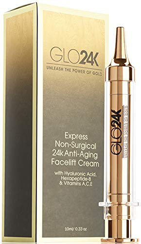 GLO24K Instant Facelift Cream with 24k Gold Hyaluronic Acid Peptides and Vitamins ACE A powerful noninvasive alternative to injections