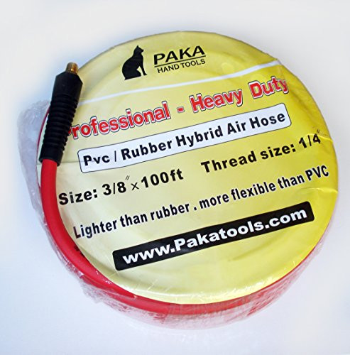 PAKA TOOLS 300 PSI Hybrid PVCRubber Air Hose  38Inch by 100Feet
