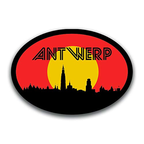 Antwerp Belgium Skyline Vinyl Decal Sticker  Cars Trucks Vans SUVs Windows Walls Cups Laptops  Full Color Printed  55 Inch  KCD2583