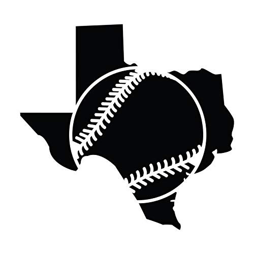 Texas Baseball Vinyl Decal Sticker  Cars Trucks Vans SUVs Walls Cups Laptops  55 Inch  Black  KCD2653B
