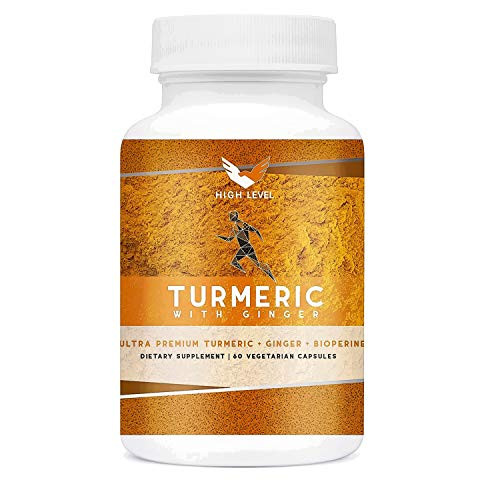 High Level Ultra Premium Turmeric  Ginger  BioPerine®  60 Vegetarian Capsules  Top Vegan  Natural Joint Pain Relief AntiInflammatory Antioxidant  AntiAging  Bioperine® for Best Absorption