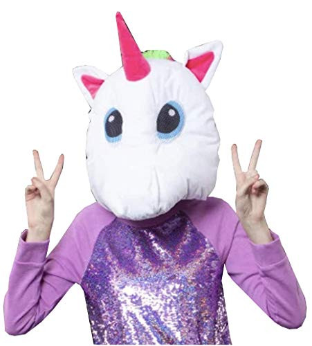 Unicorn Mascot Head Plush Costume Halloween White
