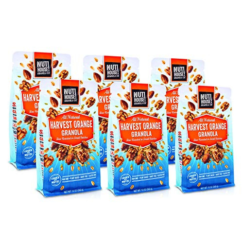 NutHouse! Granola Company Premium Harvest Orange Granola  Certified GlutenFree Vegan Certified Kosher Certified NonGMO  12 oz Bag 6Pack