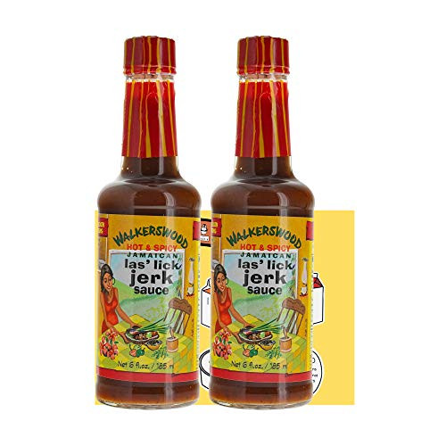 Walkerswood Las Lick Jerk Sauce Bundle 2 Pack  6 Fl Oz 185mL per Bottle  Experience the Traditional Caribbean Flavor  Comes with a Premium Penguin Measurements Card