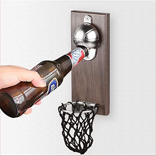 Wall Mount Bottle Opener with Cap Catcher STRAWBLEAG Magnetic Refrigerator Paste Basketball Bottle Beer Opener Ideal Gift for Basketball and Beer Lovers Wall Mount Bottle Opener with Cap Catcher STRAWBLEAG Magnetic Refrigerator Paste Basketball Bottle Beer Opener Ideal Gift for Basketball and Beer Lovers