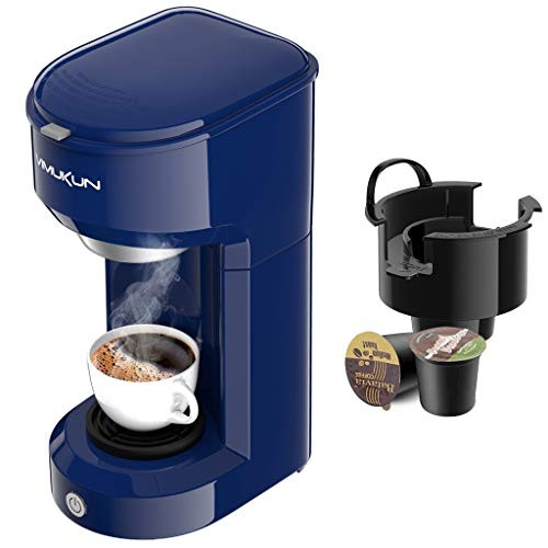 Single Serve Coffee Maker Coffee Brewer Compatible with KCup Single Cup Capsule with 6 to 14oz Reservoir Mini Size Blue