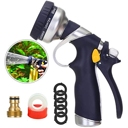 Garden Hose Nozzle Heavy Duty Water Spray 8 Patterns High Pressure for Outdoor Watering Plants Lawns Car Washing  Pets Showering