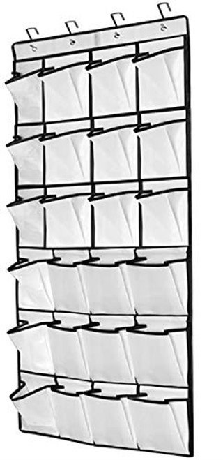 Over The Door Shoe Organizer Kmeivol Shoe Organizer Hooks Foldable Hanging Shoe Organizer SpaceSaving over The Door Shoe Rack Door Shoe Organizer Hanging 24 Pockets White21x59