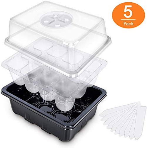 5Pack Seed Trays Seedling Starter TrayHumidity Adjustable Plant Starter Kit with Dome and Base Greenhouse Grow Trays Mini Propagator for Seeds Growing Starting 12 Cells per Tray 5Pack Seed Trays Seedling Starter TrayHumidity Adjustable Plant Starter Kit with Dome and Base Greenhouse Grow Trays Mini Propagator for Seeds Growing Starting 12 Cells per Tray