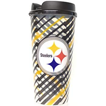 Steelers 32oz Single Wall Striped Travel Mug
