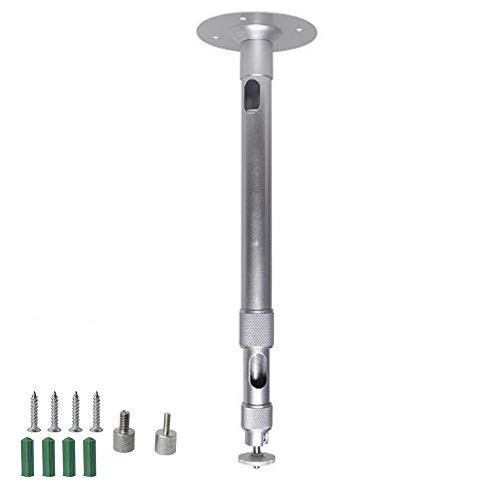Universal Projector Ceiling Mount Height Extendable Projector Wall Mount Video Projector Bracket Stand 3in1 360° Rotatable Head Extendable Length for Projectors CCTV DVR Camera Silver