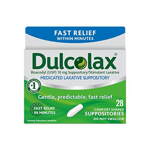 Dulcolax Fast Relief Medicated Laxative Suppositories Bisacodyl 10 mg 28 Count