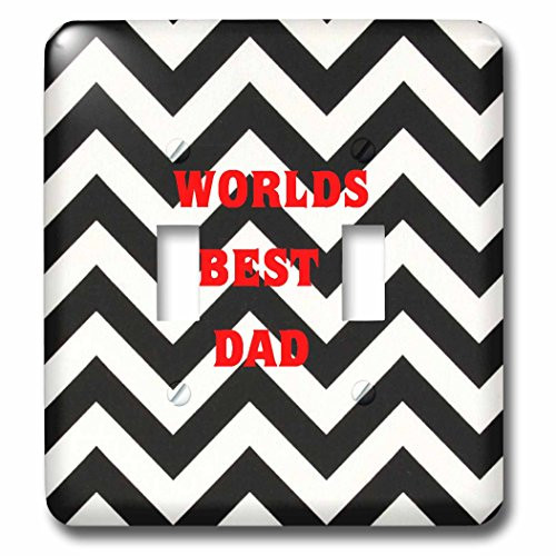 3dRose lsp_62330_2 Worlds Best Dad On Black n White Chevron Stripes Double Toggle Switch Multicoloured 3dRose lsp_62330_2 Worlds Best Dad On Black n White Chevron Stripes Double Toggle Switch Multicoloured