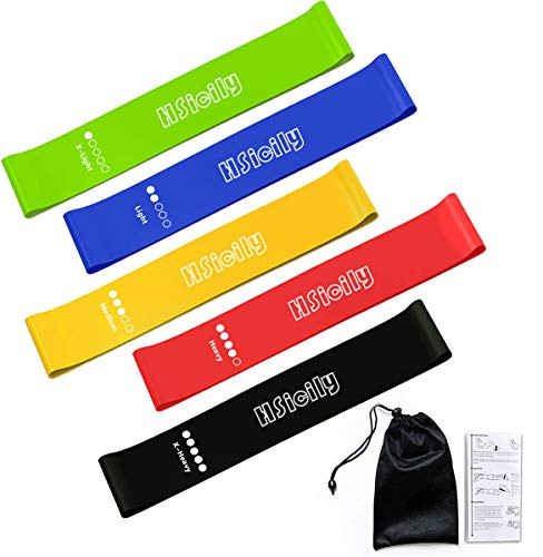 HSicily Resistance Bands for Legs and Butt Glutes Exercise Bands Set Booty Fitness Belts Hip Workout Bands Anti Slip Elastic for Squat Thighs Training Yoga Strength