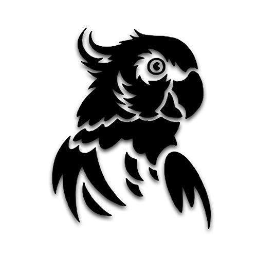 Parrot Bird Vinyl Decal Sticker  Cars Trucks Vans SUVs Walls Cups Laptops  55 Inch Decal  Black  KCD2984B
