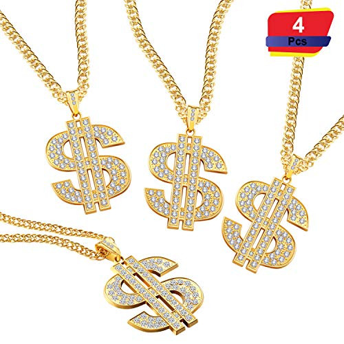 Gold Plated Chain Dollar Necklace 