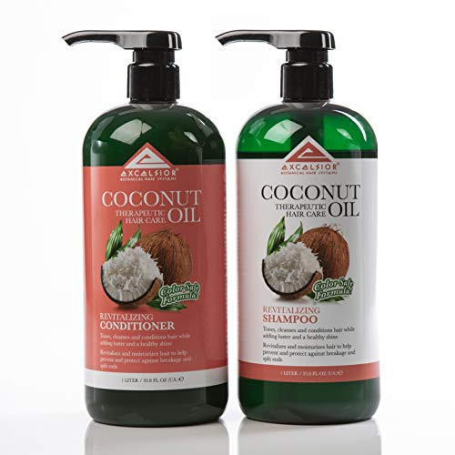 Excelsior Coconut Oil Revitalizing Hair Care 2 Piece Set  Revitalizing Shampoo 338 ounce  Revitalizing Conditioner 338 ounce