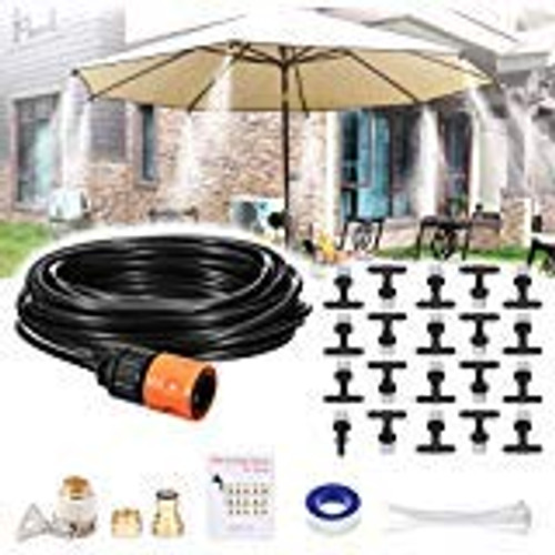REDTRON 328FT Mist Cooling System Patio Misting System with 10 Misting Nozzles Outdoor Misting Kit for Patio Garden Greenhouse Trampoline for Waterpark