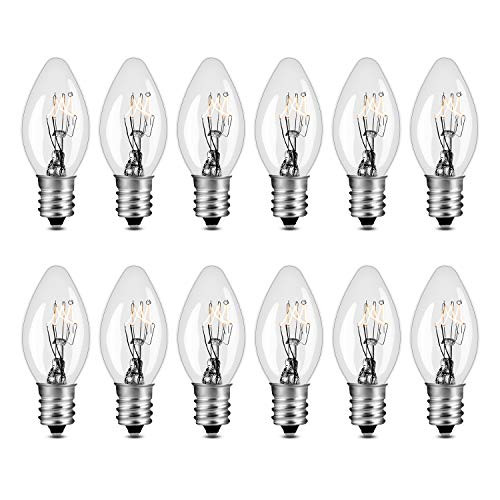7 Watt Night Light Replacement Bulbs C7 Night Light Bulbs Salt Lamps  NightLight Replacement Bulb Flea Traps Electric Window Candle Bulb Night Lamps  Christmas Lights Incandescent Pack of 12