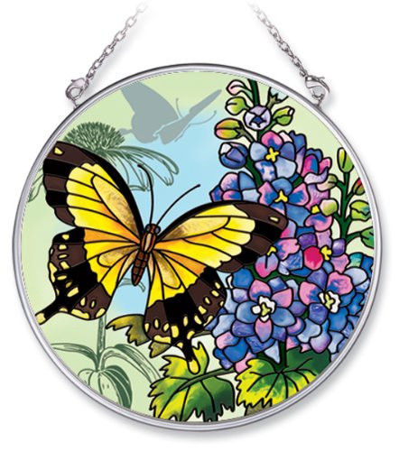 Amia 5682 Medium Circle Suncatcher with Butterfly Design