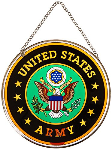 Amia 7126 Large Circle Suncatcher Army 612Inch Handpainted Glass