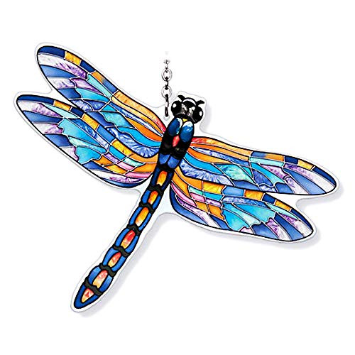 Amia HandPainted Glass Dragonfly Suncatcher  Blue Eastern Pondhawk