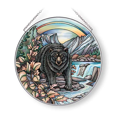 Amia Follow The Path of The Bear Larcle Circle Glass Suncatcher Multicolored