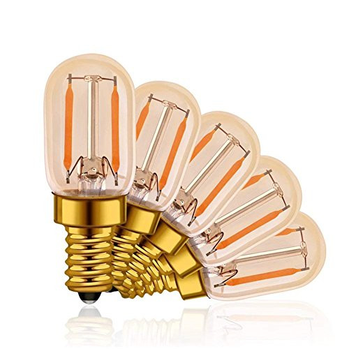Century Light 1W E12 T22 LED Filament Candelabra Bulbs(Amber Glow),Vintage Tubular Night Light Bulb,Ultra Warm White 2200K,10 Watt Equivalent 100 Lumen,Non Dimmable,5Pack