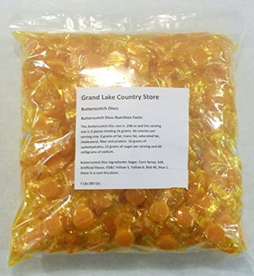 Butterscotch Discs 5 Lbs Bulk Hard Candy Approx 425 Pieces Butterscotch Discs 5 Lbs Bulk Hard Candy Approx 425 Pieces