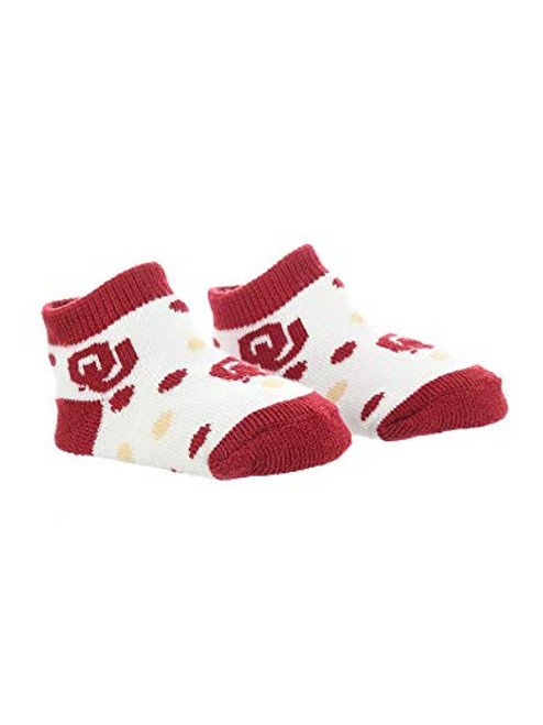 TCK Oklahoma Sooners Toddler Socks Low Cut Little Fan CrimsonWhite 2T4T