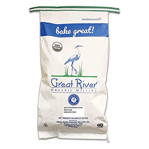 Great River Organic Milling Bread Flour Unbleached Wheat Organic 25Pounds Pack of 1 Great River Organic Milling Bread Flour Unbleached Wheat Organic 25Pounds Pack of 1