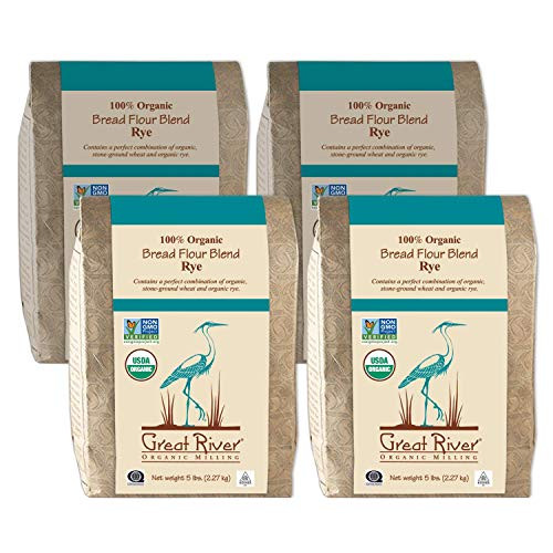Great River Organic Milling Bread Flour Blend Rye Blend Stone Ground Organic 5Pounds Pack of 4 Great River Organic Milling Bread Flour Blend Rye Blend Stone Ground Organic 5Pounds Pack of 4