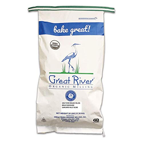 Great River Organic Milling Bread Flour Blend Sunflower Millet Blend Stone Ground Organic 25Pounds Pack of 1 Great River Organic Milling Bread Flour Blend Sunflower Millet Blend Stone Ground Organic 25Pounds Pack of 1