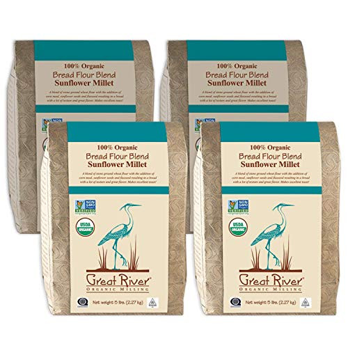Great River Organic Milling Bread Flour Blend Sunflower Millet Blend Stone Ground Organic 5Pounds Pack of 4 Great River Organic Milling Bread Flour Blend Sunflower Millet Blend Stone Ground Organic 5Pounds Pack of 4