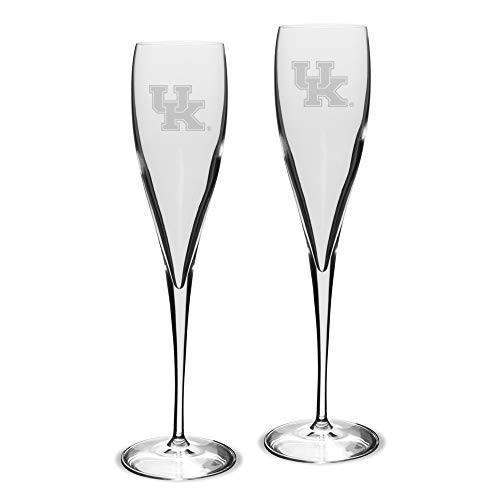 University Glass NCAA Kentucky Wildcats Luigi Bormioli Titanium Toasting Glass  Set of 2 Clear 6 oz