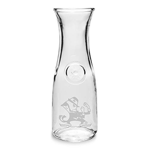 University Glass NCAA Notre Dame Fighting Irish Leprechaun Logo Table Carafe Clear 12 Litre